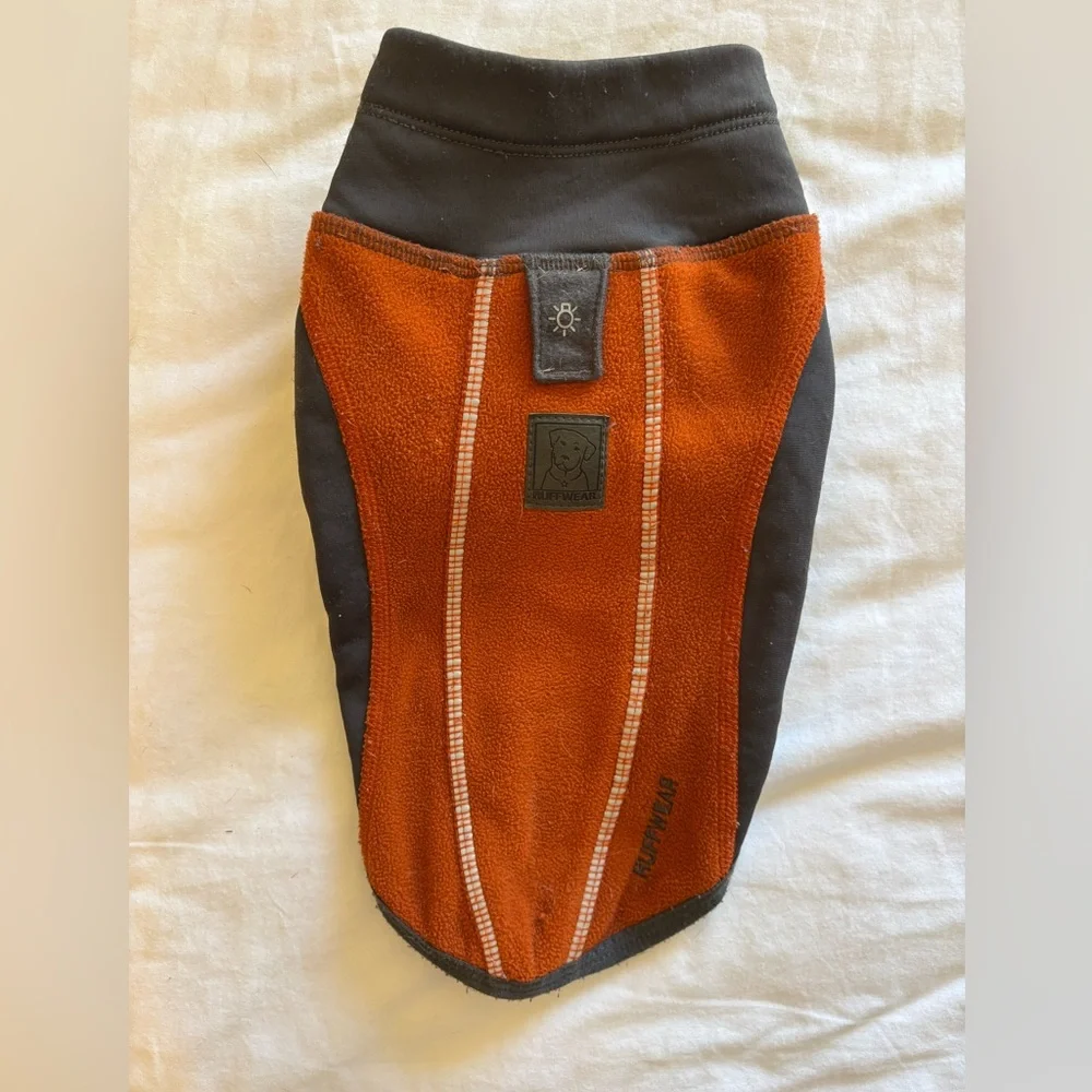 RuffWear Orange and Black Fleece Dog Pullover - Picture 1 of 7